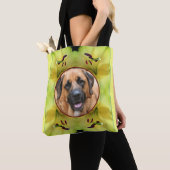 黄色のユリの花のフレーム独自の写真を作成 トートバッグ (クローズアップ)