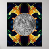 黄色のユリの花のフレーム独自の写真を作成 ポスター (正面)