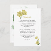 黄色のユリの花の緑離れの詳細 エンクロージャーカード (正面/裏面)