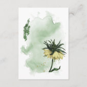 黄色のユリの花の緑離れの詳細 エンクロージャーカード (裏面)