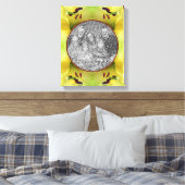 黄色のユリの花フレームを作成 自分の写真で キャンバスプリント (インサイチュ (寝室))