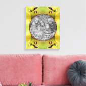 黄色のユリの花フレーム オリジナル写真から作成  キャンバスプリント (インサイチュ (リビング))