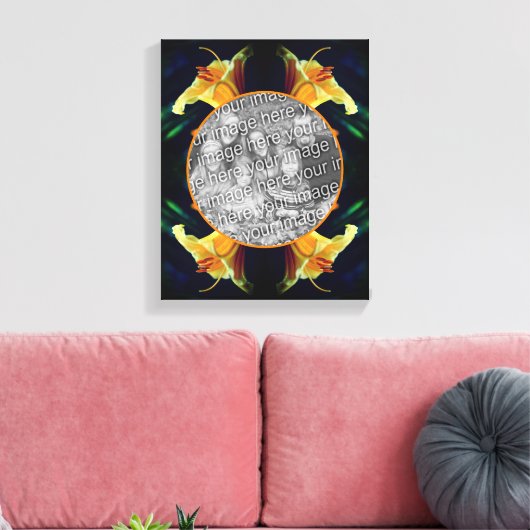 黄色のユリの花自分の写真を作成 キャンバスプリント (インサイチュ (リビング))