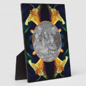 黄色のユリの花自分の写真を作成 フォトプラーク (側面)