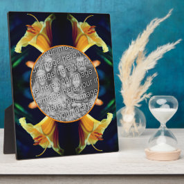 黄色のユリの花自分の写真を作成 フォトプラーク