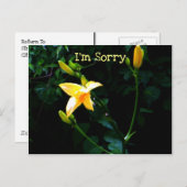 黄色のユリの花 ポストカード (正面/裏面)