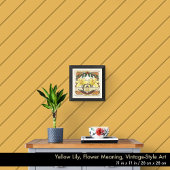 黄色のユリビクトリアンの花の感謝の幸福 ポスター