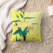黄色のユリモダンー クッション (ブランケット)
