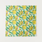 黄色のユーカリの花 タペストリー (正面(横))