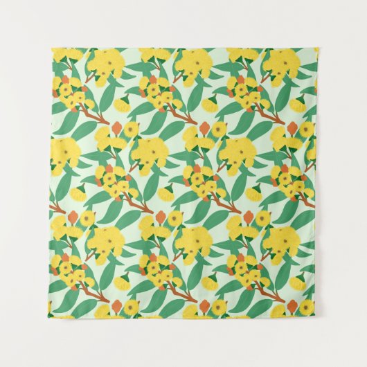 黄色のユーカリの花 タペストリー (正面)