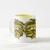 黄色のライオン ツートーンマグカップ (正面左)