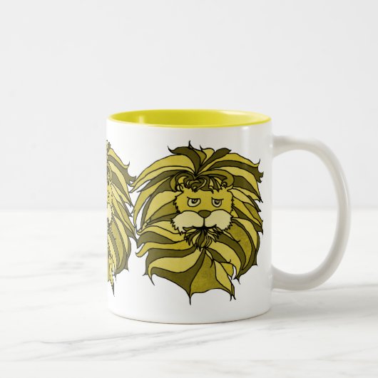 黄色のライオン ツートーンマグカップ (右)