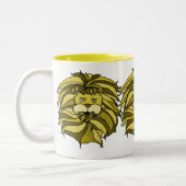 黄色のライオン ツートーンマグカップ (左)