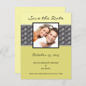 黄色のライムChartreuseペイズリー写真の保存日付 案内ポストカード (正面/裏面)