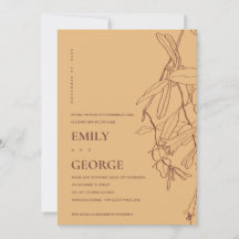 黄色のラインスケッチフローラ我々は結び目の招待状