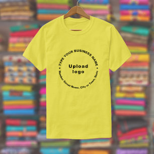 黄色のラウンドパターン文字のビジネスブランド Tシャツ