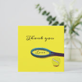黄色のラケット付きテニスボールありがとう カード (スタンド正面)