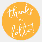 黄色のラッコステッカー 宝くじチケットの好意 ラウンドシール (正面)