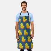 黄色のラバーダック、かわいい、シームレスなパターン。 エプロン (着用した状態)