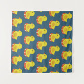 黄色のラバーダック、かわいい、シームレスなパターン。 タペストリー (正面(横))