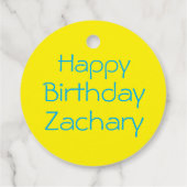 黄色のラバーダック(青パーソナライズされた) フェイバータグ (裏面)