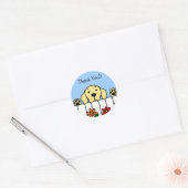 黄色のラブラドールあなたを見て ラウンドシール (封筒)