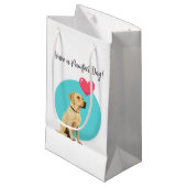 黄色のラブラドールとハートバルーン抱き枕 スモールペーパーバッグ (正面アングル)