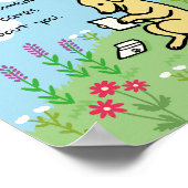 黄色のラブラドールと手紙気に人 ポスター (角)