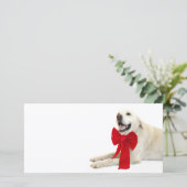 黄色のラブラドールのクリスマス シーズンカード (スタンド正面)