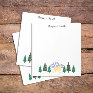 黄色のラブラドールアウトライン常緑樹メモ帳 ノートパッド