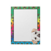 黄色のラブラドールカラフル犬の足のパターン ノートパッド (回転)