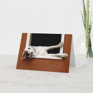 黄色のラブラドールグリーティングカード カード