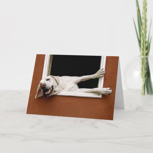 黄色のラブラドールグリーティングカード カード (正面)