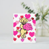 黄色のラブラドールバラ ポストカード (スタンド正面)