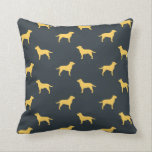 黄色のラブラドールリトリエバーシルエットのパターン クッション<br><div class="desc"></div>
