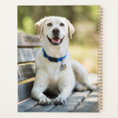 黄色のラブラドールレイオンベンチ プランナー手帳 (裏面)