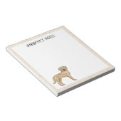 黄色のラブラドールレトリエバーキュートなラボドッグあなたの名前 ノートパッド (アングル)