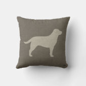 黄色のラブラドールレトリエバーシルエット |犬の恋人 クッション (裏面)