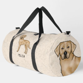 黄色のラブラドールレトリバーかわいい漫画のラボドッグ ダッフルバッグ