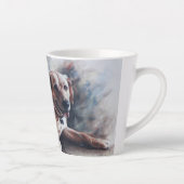 黄色のラブラドールレトリバー犬が横たわっていた カフェラテマグ (右)