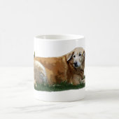 黄色のラブラドール混合品種ドッグコーヒーマグ コーヒーマグカップ (中央)