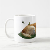 黄色のラブラドール混合品種ドッグコーヒーマグ コーヒーマグカップ (左)