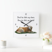 黄色のラブラドール混成品種の犬の壁時計 スクエア壁時計 (ホーム)