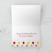 黄色のラブラドール誕生日バルーンカード(ウィンドウ) カード (内部)