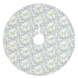 黄色のラブラドール – クリスマスの休日 – ドッグブラックラボ フリース ツリースカート