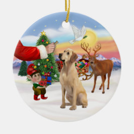 黄色のラブラドール セラミックオーナメント