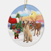 黄色のラブラドール セラミックオーナメント (左)