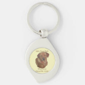 黄色のラブラドールretrever犬のポートレートおもしろいスローガン キーホルダー (正面)