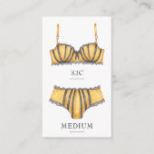 黄色のランジェリーサイズ挿入カード エンクロージャーカード (正面)