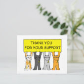 黄色のリボンお世話になっております ポストカード (スタンド正面)